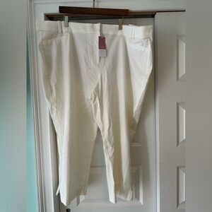 Lane Bryant The Allie Skinny Crop Pants Smart Stretch Comfort Size 28 Ivory NEW